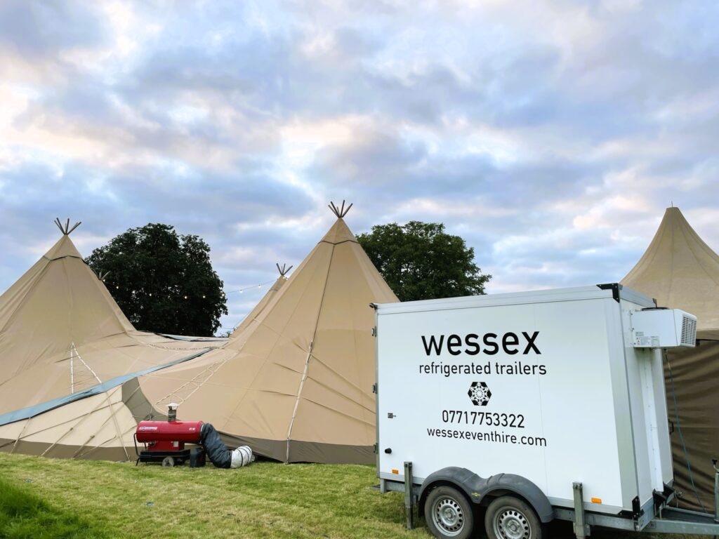 A teepee wedding and a large fridge